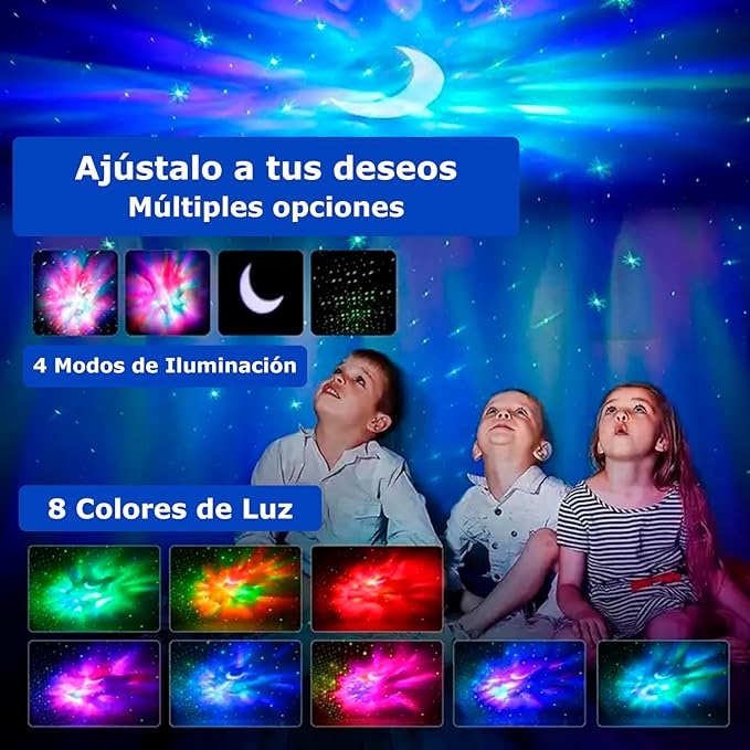 Lámpara Astronauta luz Led Proyector de Estrellas y Galaxias. Altavoz Bluetooth
