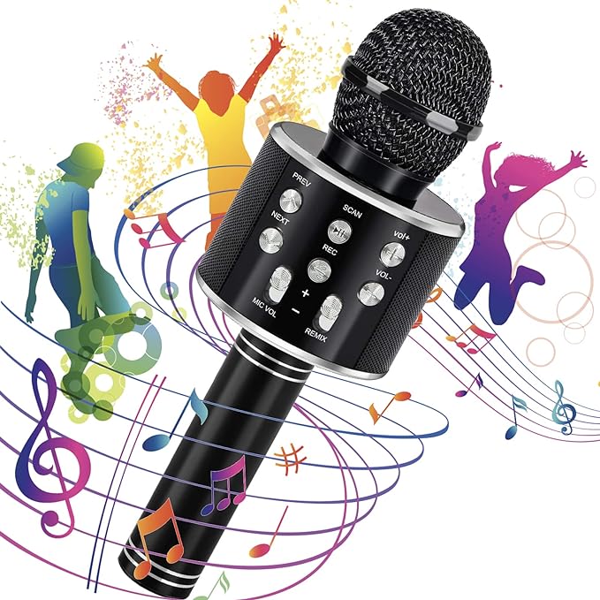 Micrófono Karaoke Bluetooth Niños Negro
