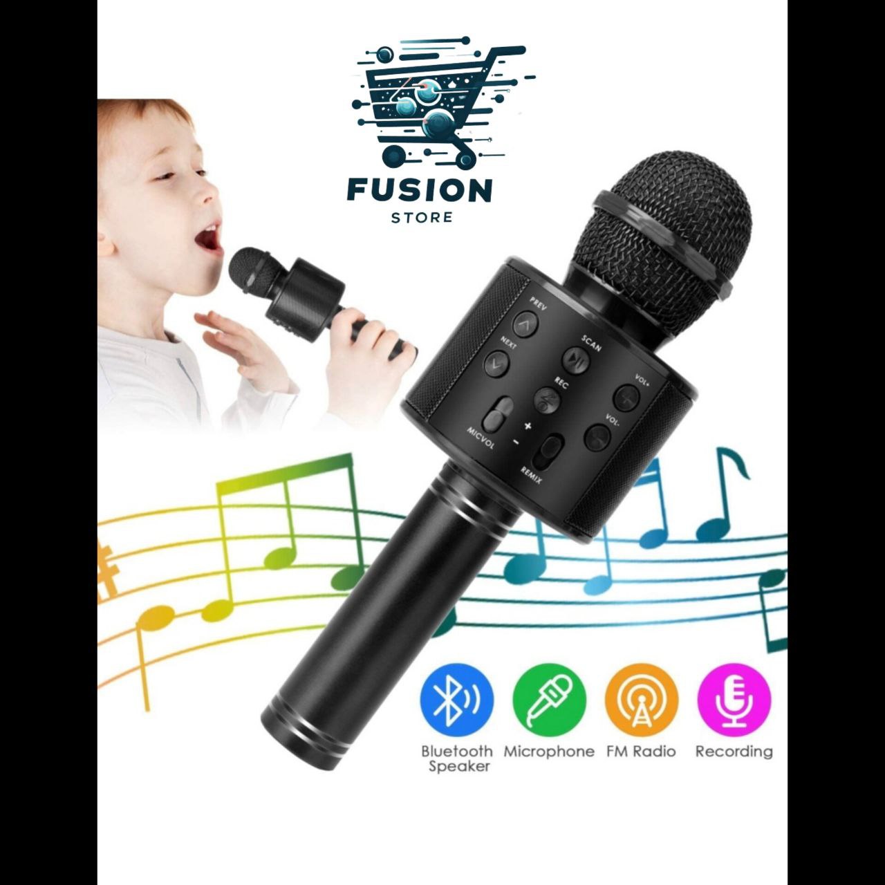 Micrófono Karaoke Bluetooth Niños Fucsia