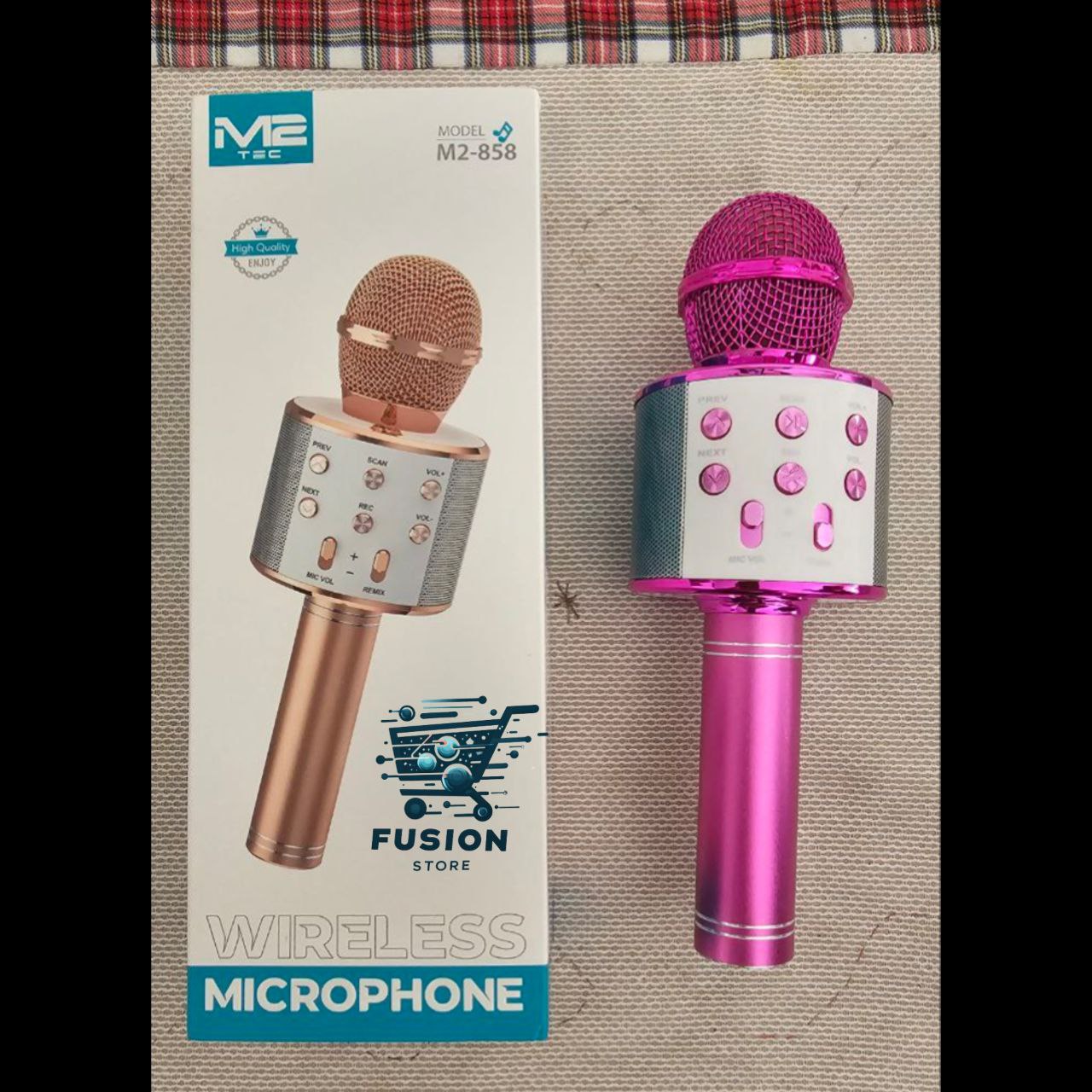 Micrófono Karaoke Bluetooth Niños Fucsia