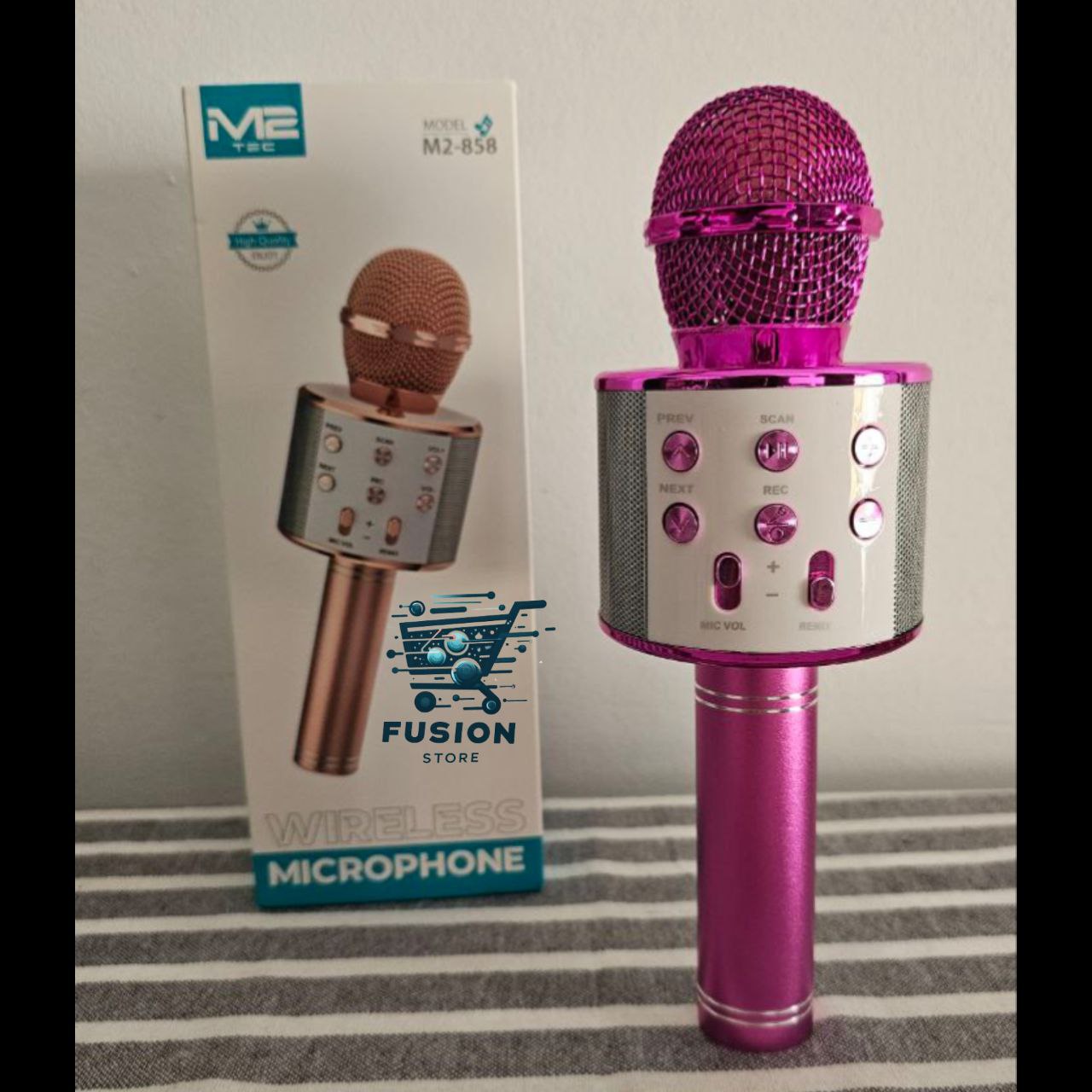 Micrófono Karaoke Bluetooth Niños Fucsia