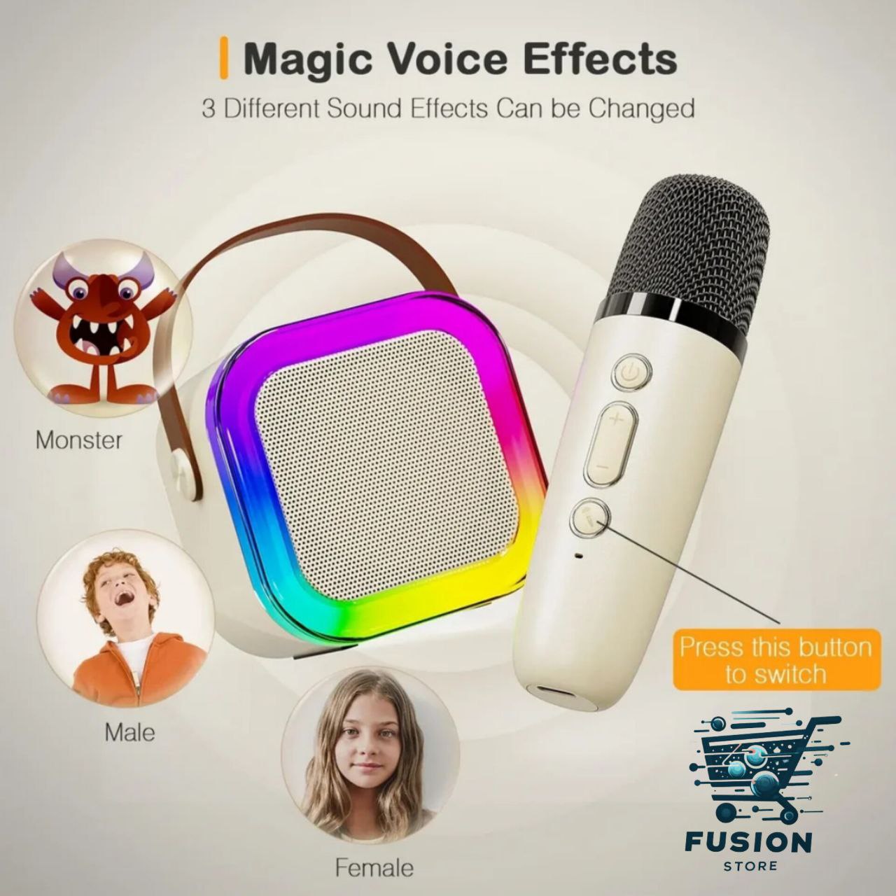 ALTAVOZ BLUETOOTH CON MICROFONO KARAOKE PARA NIÑOS