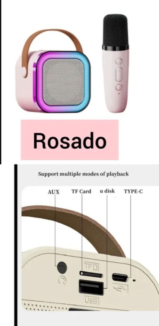 ALTAVOZ BLUETOOTH CON MICROFONO KARAOKE PARA NIÑOS