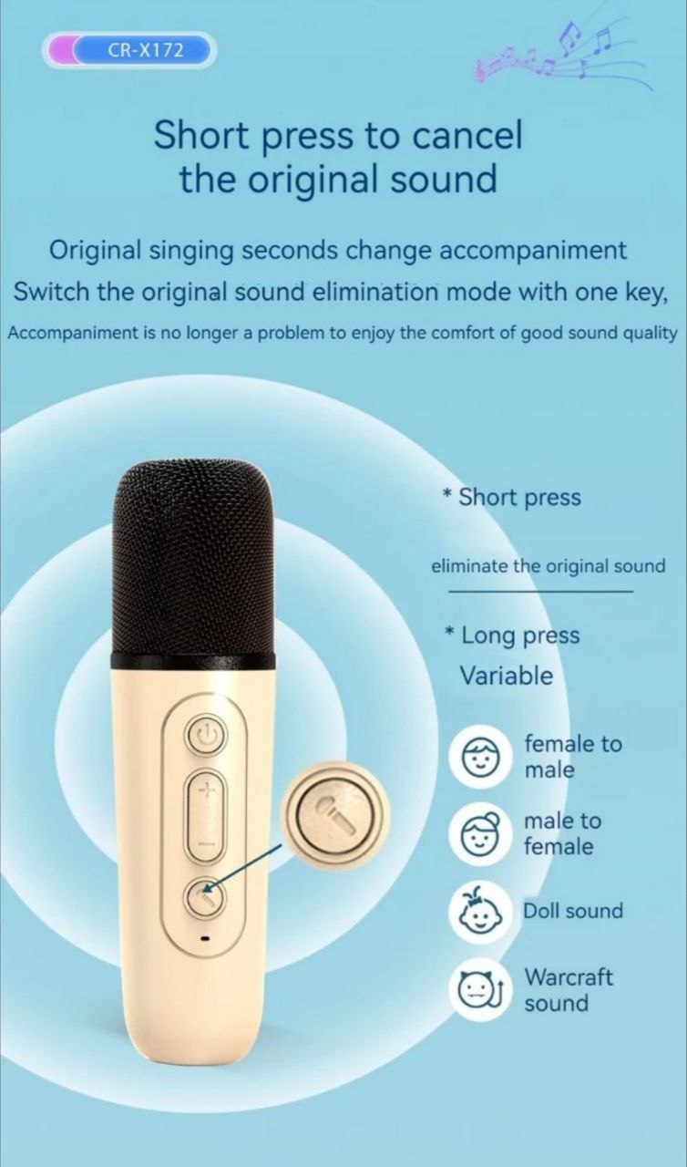 ALTAVOZ BLUETOOTH CON MICROFONO KARAOKE PARA NIÑOS