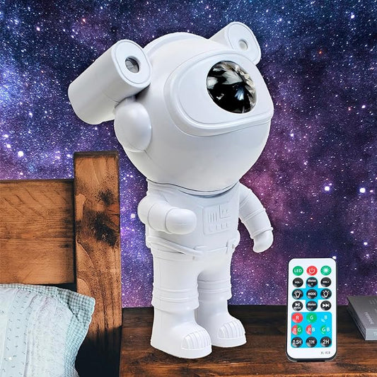 Lámpara Astronauta luz Led Proyector de Estrellas y Galaxias. Altavoz Bluetooth