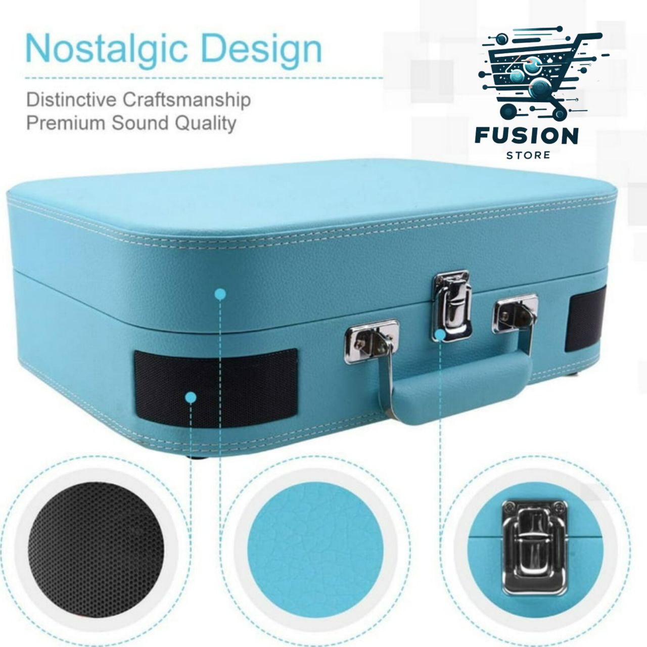 Tocadiscos Vintage Bluethooth USB Aux