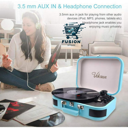 Tocadiscos Vintage Bluethooth USB Aux