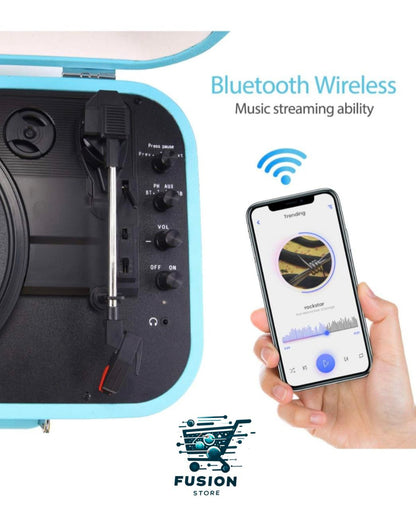 Tocadiscos Vintage Bluethooth USB Aux