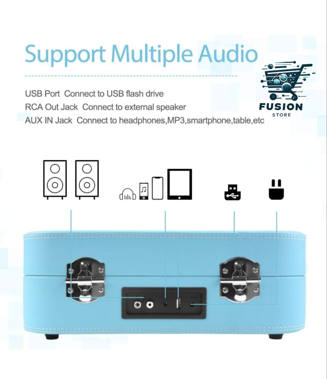 Tocadiscos Vintage Bluethooth USB Aux