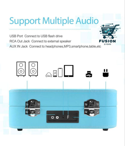 Tocadiscos Vintage Bluethooth USB Aux