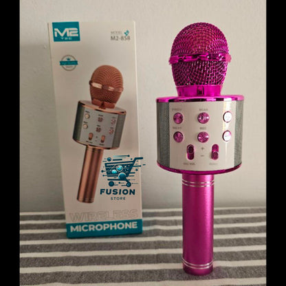 Micrófono Karaoke Bluetooth Niños Fucsia