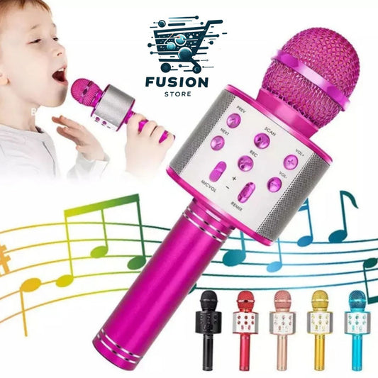 Micrófono Karaoke Bluetooth Niños Fucsia